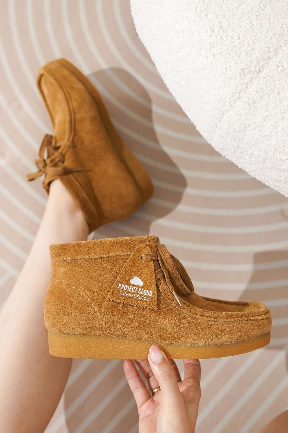 imageProject Cloud 100 Genuine Leather Ankle Boots for Women Lightweight ampamp Non Slip Womens Shoes Memory Foam Insole Chukka Boots Water Resistant Fashion Shoes for Women 2025 Wally BootChestnut