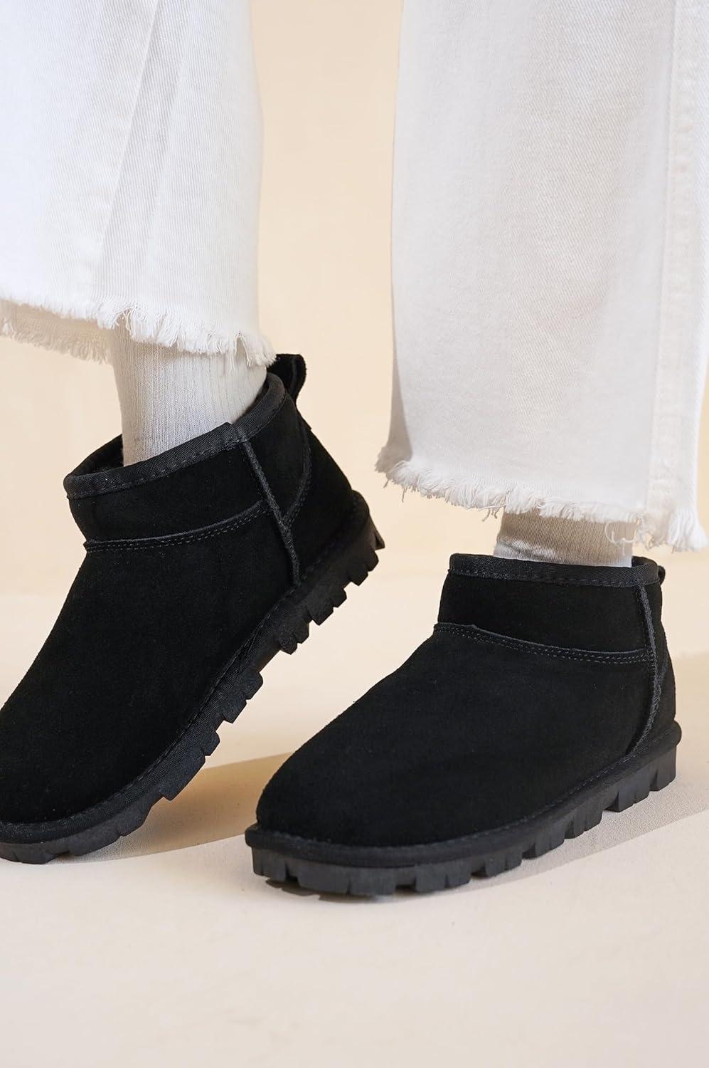 imageProject Cloud 100 Genuine Leather Ankle Boots for Women Water Resistant Womens Boots with Memory Foam Insole Comfortable Fall Shoes for Women 2025 HikeyBlack Suede