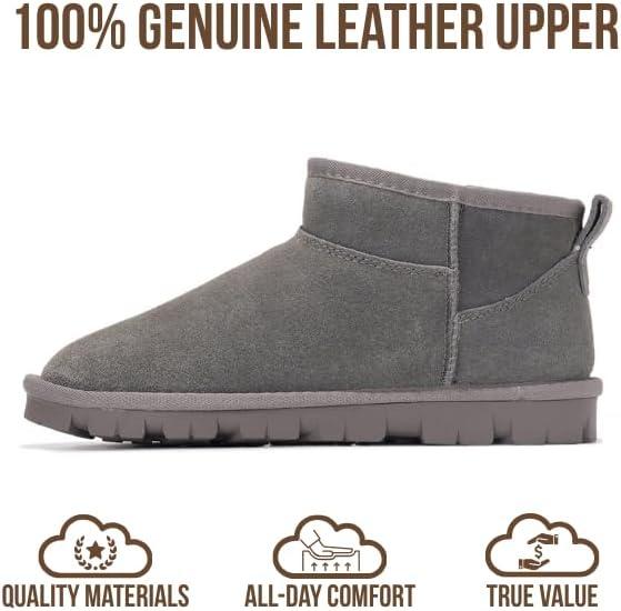 imageProject Cloud 100 Genuine Leather Ankle Boots for Women Water Resistant Womens Boots with Memory Foam Insole Comfortable Fall Shoes for Women 2025 HikeyGrey Suede