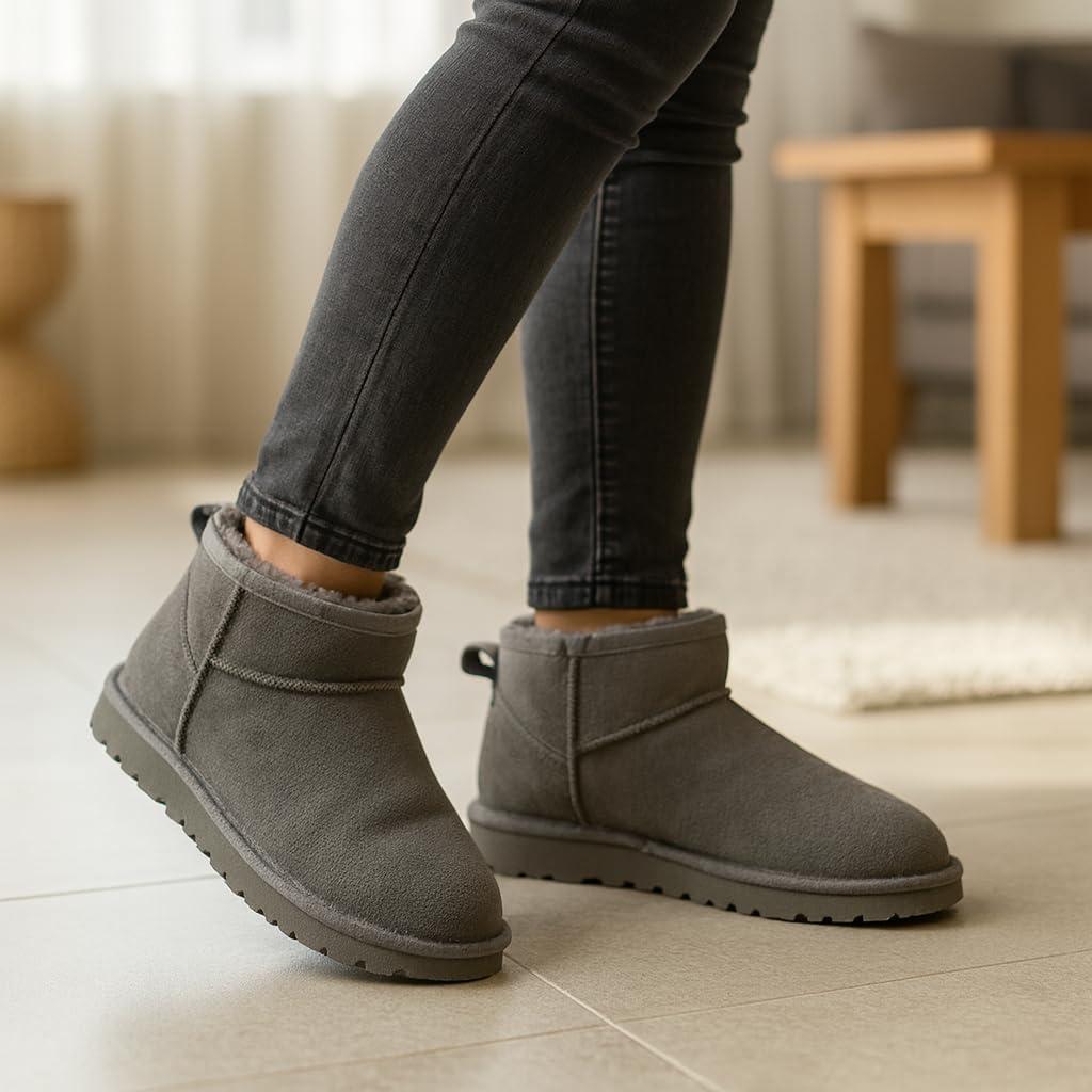 imageProject Cloud 100 Genuine Leather Ankle Boots for Women Water Resistant Womens Boots with Memory Foam Insole Comfortable Fall Shoes for Women 2025 HikeyGrey Suede