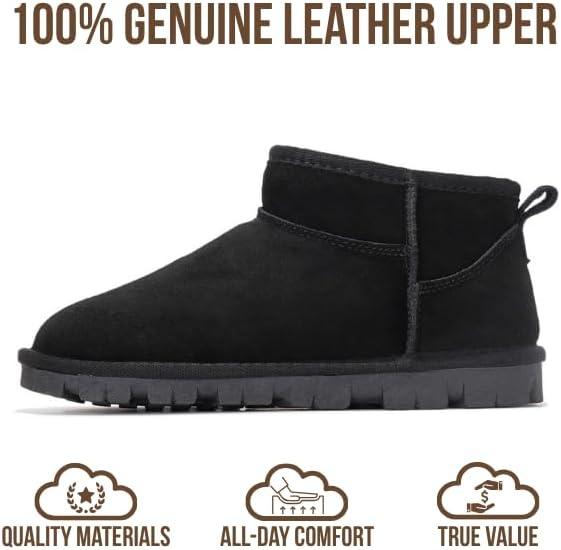 imageProject Cloud 100 Genuine Leather Ankle Boots for Women Water Resistant Womens Boots with Memory Foam Insole Comfortable Fall Shoes for Women 2025 HikeyBlack Suede