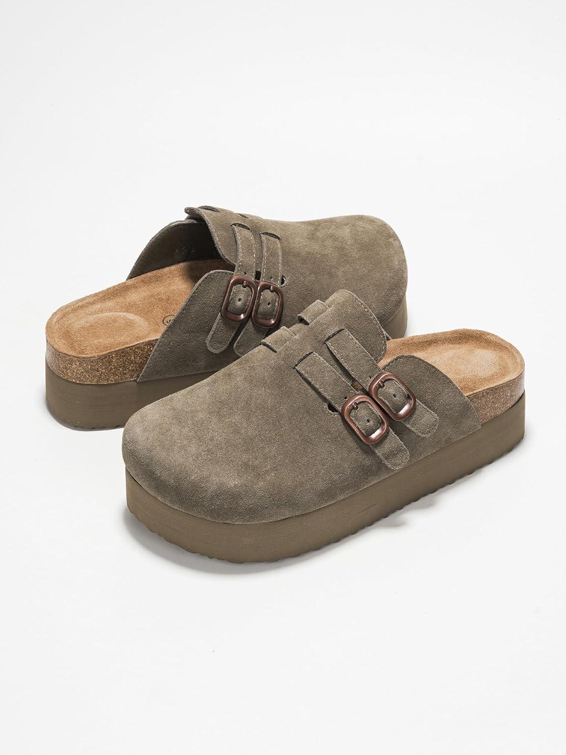 imageProject Cloud 100 Genuine Leather Clogs for Women Wedge Womens Clogs Platform Sandals with Memory Foam Insole Heeled Mules for Women 2025 StephiOlive