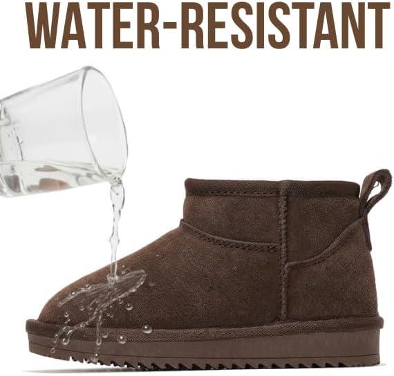 imageProject Cloud 100 Genuine Leather Girls Boots Water Resistant ampamp Lightweight Ankle Boots with Memory Foam Cozy ampamp Fur Non Slip Kids Boots for Girls ampamp Boys Perfect for FallChocobrown Suede