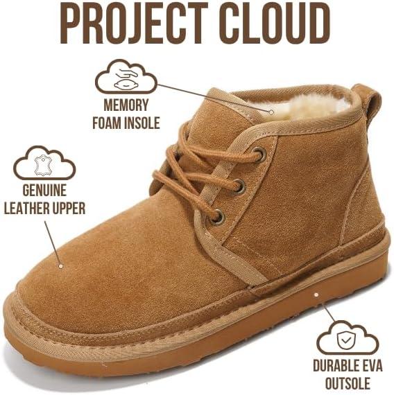 imageProject Cloud 100 Genuine Leather Womens Ankle Boots Memory Foam Insole Boots for Women and NonSlip Laceup Fall Winter Boots for Women JuleeTan