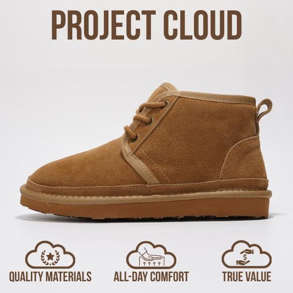 imageProject Cloud 100 Genuine Leather Womens Ankle Boots Memory Foam Insole Boots for Women and NonSlip Laceup Fall Winter Boots for Women JuleeTan