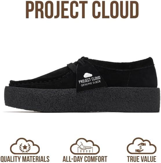 imageProject Cloud 100 Genuine Leather Womens Shoes NonSlip Platform Loafers for Women with Memory Foam Insole Stylish Oxford Fall Shoes for Women 2025 WALLYCHUNKYBlack Suede