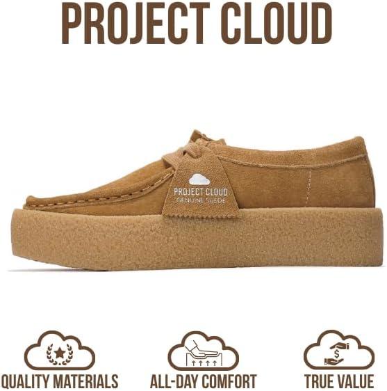 imageProject Cloud 100 Genuine Leather Womens Shoes NonSlip Platform Loafers for Women with Memory Foam Insole Stylish Oxford Fall Shoes for Women 2025 WALLYCHUNKYTan Suede