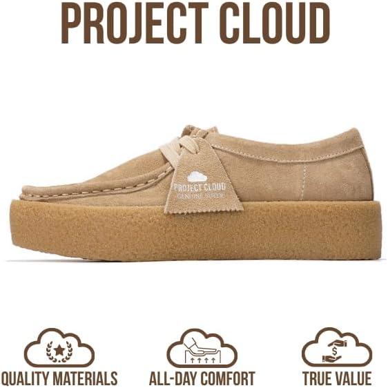 imageProject Cloud 100 Genuine Leather Womens Shoes NonSlip Platform Loafers for Women with Memory Foam Insole Stylish Oxford Fall Shoes for Women 2025 WALLYCHUNKYWheat Suede