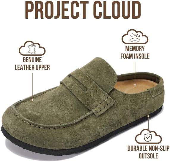 imageProject Cloud Genuine Leather Clogs for Women Memory Foam Insole Womens Clogs NonSlip Outsole Mules for Women Footwear Womens Mules ampamp Clogs Fall Shoes HavenThyme Suede