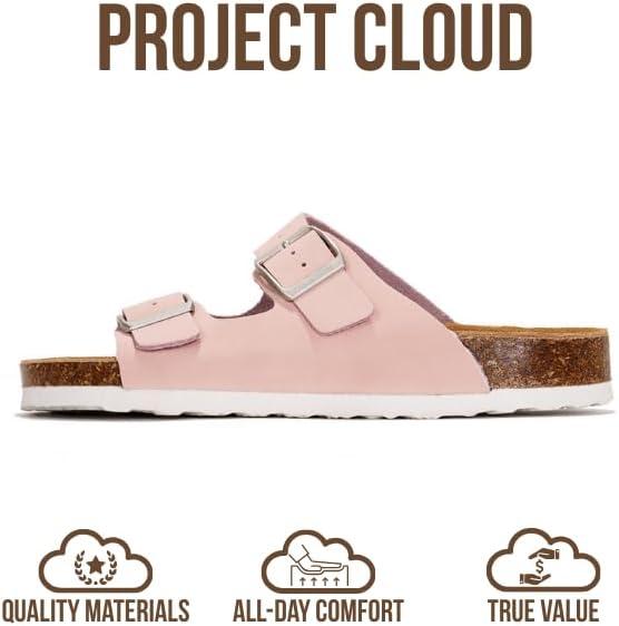 imageProject Cloud Genuine Leather Flat Sandals Women 2025 Beach Essentials Womens Sandals Memory Foam Vacation Essentials Slides for Women Footwear VenitaMauve