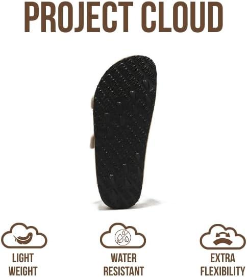 imageProject Cloud Genuine Leather Flat Sandals Women 2025 Beach Essentials Womens Sandals Memory Foam Vacation Essentials Slides for Women Footwear VenitaBeige