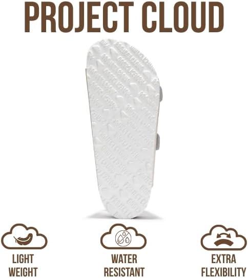 imageProject Cloud Genuine Leather Flat Sandals Women 2025 Beach Essentials Womens Sandals Memory Foam Vacation Essentials Slides for Women Footwear VenitaIvory