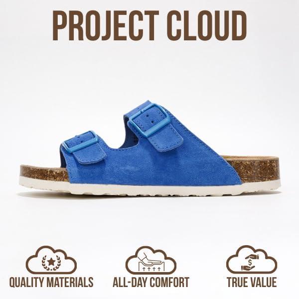 imageProject Cloud Genuine Leather Flat Sandals Women 2025 Beach Essentials Womens Sandals Memory Foam Vacation Essentials Slides for Women Footwear VenitaOcean