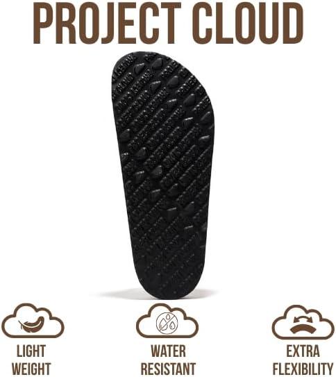 imageProject Cloud Genuine Leather Flat Sandals Women 2025 Beach Essentials Womens Sandals Memory Foam Vacation Essentials Slides for Women Footwear VenitaPewter