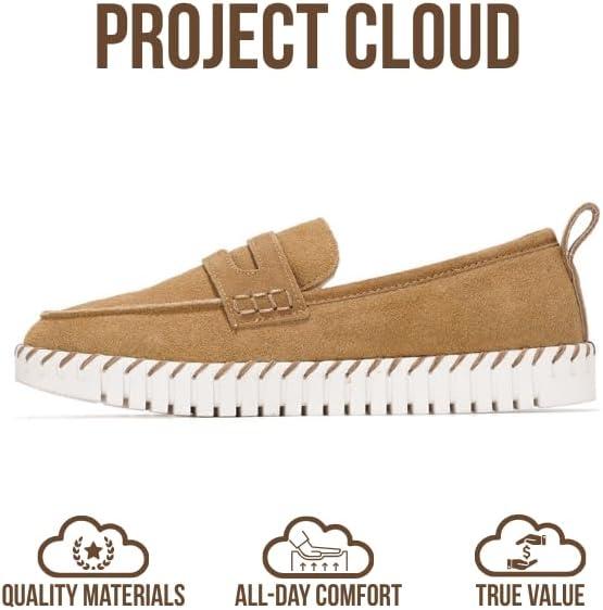 imageProject Cloud Genuine Leather Loafers for Women Memory Foam Womens Shoes Non Slip Spring Loafers Flexible Sole Fashion Shoes for Women 2025 Filide TAN 8