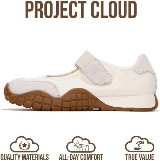 imageProject Cloud Girls Shoes Memory Foam Insole Kids Shoes Girls Sneakers Lightweight Mary Jane Flats ampamp NonSlip Comfortable Kids Sneakers Little DonnaWhite