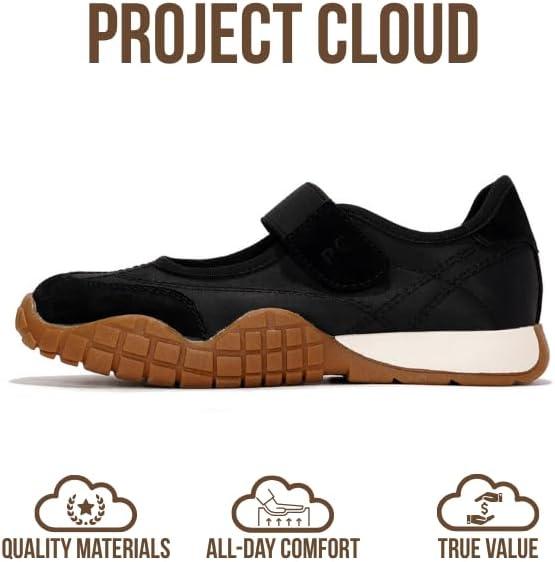 imageProject Cloud Girls Shoes Memory Foam Insole Kids Shoes Girls Sneakers Lightweight Mary Jane Flats ampamp NonSlip Comfortable Kids Sneakers Little DonnaBlack