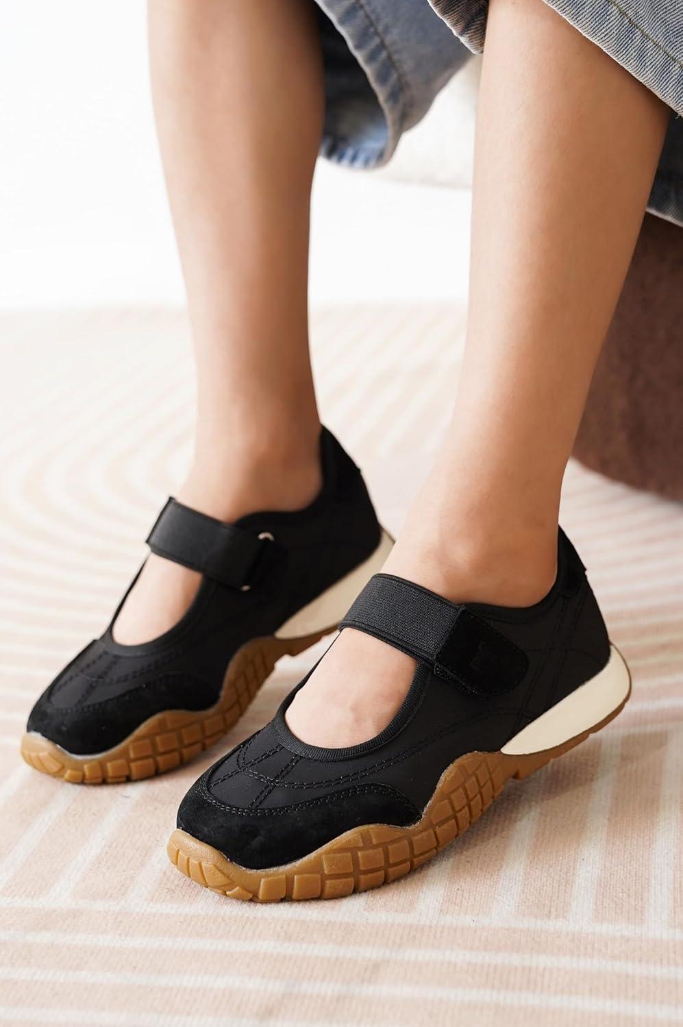 imageProject Cloud Girls Shoes Memory Foam Insole Kids Shoes Girls Sneakers Lightweight Mary Jane Flats ampamp NonSlip Comfortable Kids Sneakers Little DonnaBlack