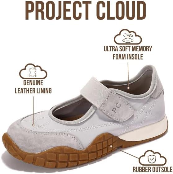 imageProject Cloud Girls Shoes Memory Foam Insole Kids Shoes Girls Sneakers Lightweight Mary Jane Flats ampamp NonSlip Comfortable Kids Sneakers Little DonnaGrey