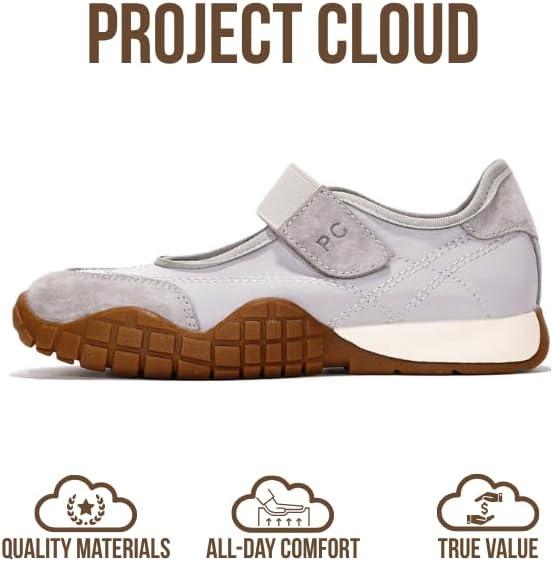 imageProject Cloud Girls Shoes Memory Foam Insole Kids Shoes Girls Sneakers Lightweight Mary Jane Flats ampamp NonSlip Comfortable Kids Sneakers Little DonnaGrey