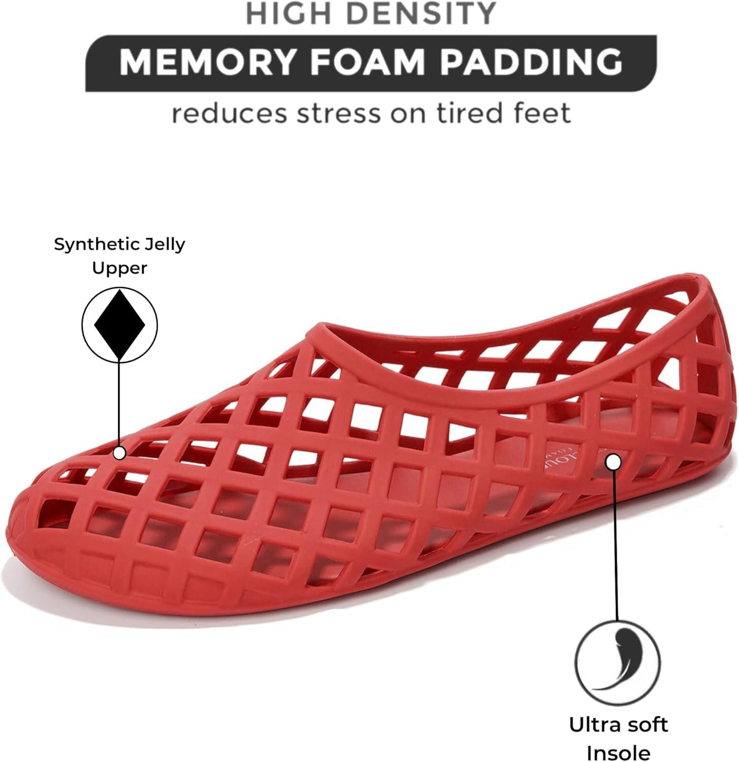 imageProject Cloud Jelly Shoes Women Lightweight ampamp WaterResistant Womens Flats Sandals Non Slip Womens Shoes Perfect Summer Jelly Flats for Women 2025 JellzRed