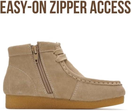 imageProject Cloud Kids Boots 100 Genuine Leather Chukka NonSlip Fall Shoes Girls Boots for Kids with Memory Foam Insole ampamp Gum Rubber Sole Boys ampamp Girls Shoes Kids WallybootWheat Suede