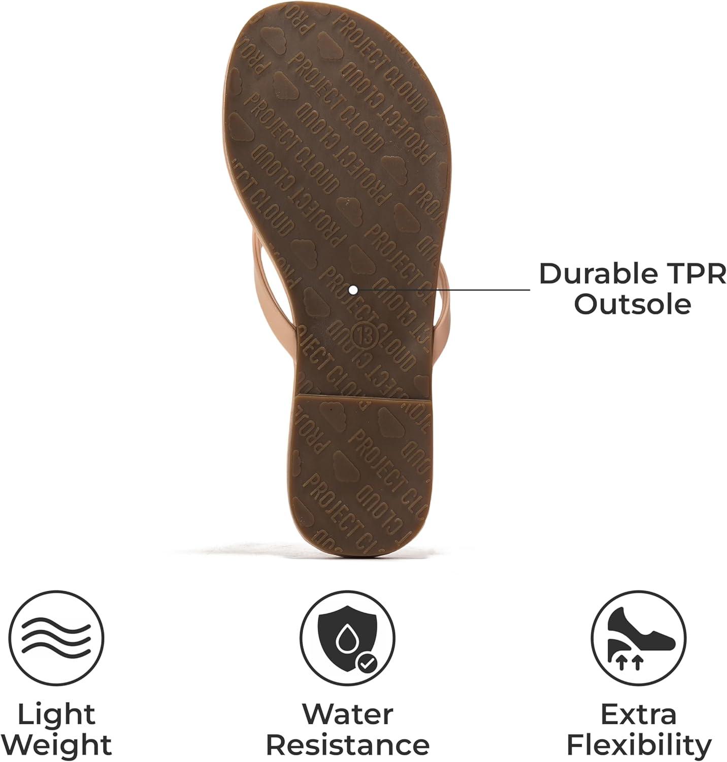 imageProject Cloud Kids Sandals For Girls Footwear with Memory Foam Insole Kids Flip Flops Lightweight ampamp Slip Resistant Girls Sandals Summer Beach Essentials Little FoundationsBone