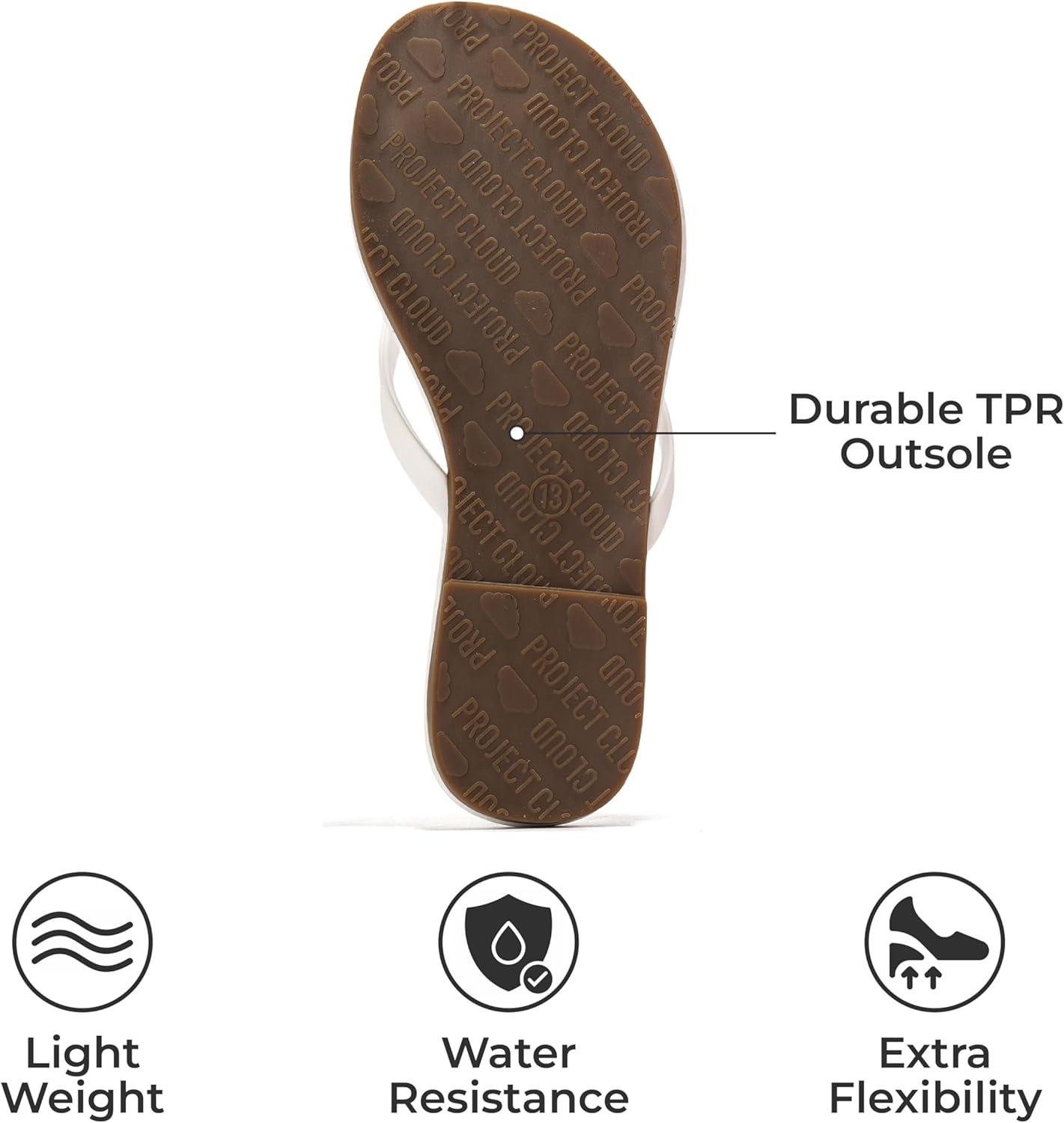 imageProject Cloud Kids Sandals For Girls Footwear with Memory Foam Insole Kids Flip Flops Lightweight ampamp Slip Resistant Girls Sandals Summer Beach Essentials Little FoundationsWhite