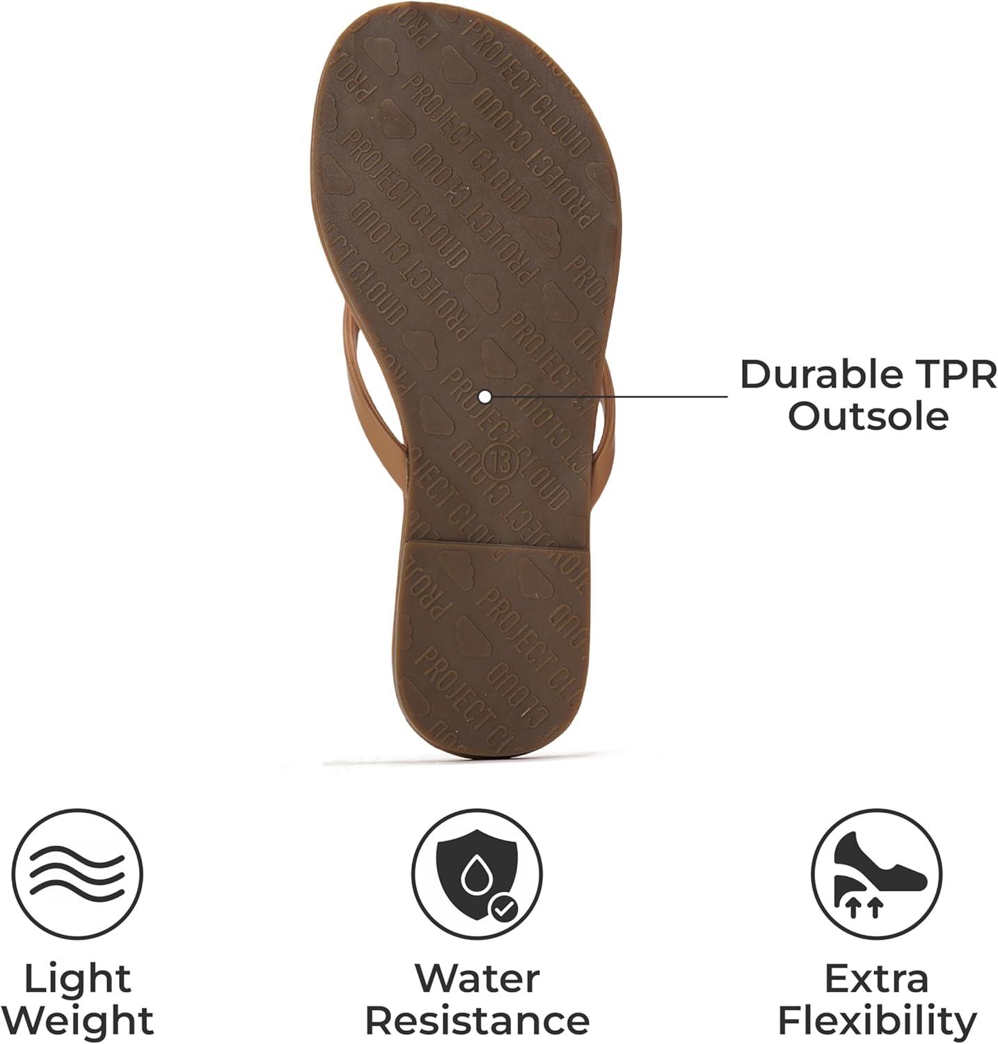 imageProject Cloud Kids Sandals For Girls Footwear with Memory Foam Insole Kids Flip Flops Lightweight ampamp Slip Resistant Girls Sandals Summer Beach Essentials Little FoundationsTaupe