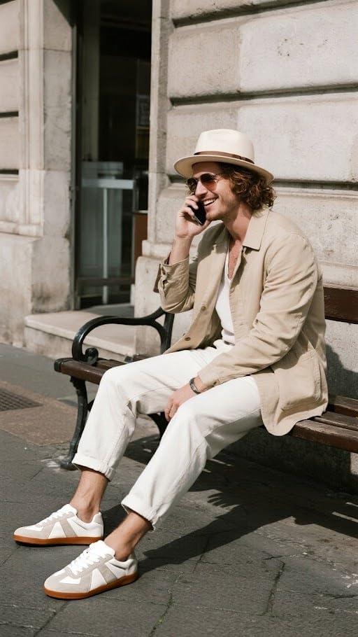 imageProject Cloud Leather Sneakers for Men Shoes Memory Foam Insole NonSlip Casual Shoes for Men Footwear Lightweight Vegan Leather Fashion Sneakers JakeWhite