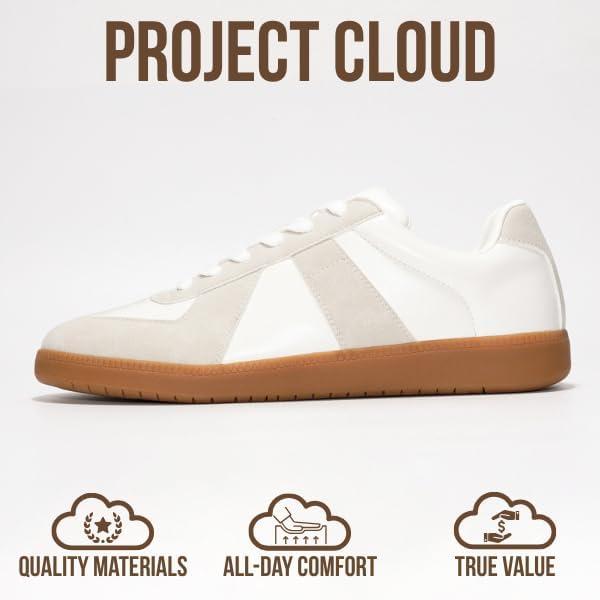 imageProject Cloud Leather Sneakers for Men Shoes Memory Foam Insole NonSlip Casual Shoes for Men Footwear Lightweight Vegan Leather Fashion Sneakers JakeWhite