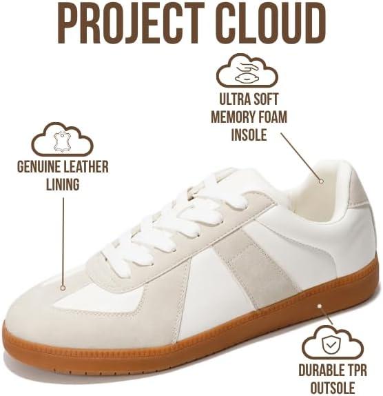imageProject Cloud Leather Sneakers for Men Shoes Memory Foam Insole NonSlip Casual Shoes for Men Footwear Lightweight Vegan Leather Fashion Sneakers JakeWhite