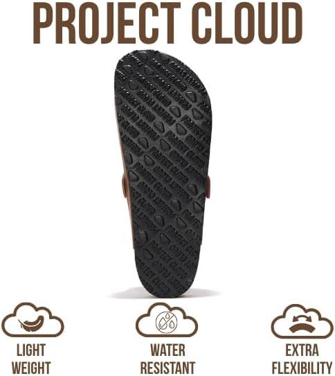 imageProject Cloud Mens Clogs 100 Full Grain Genuine Leather Memory Foam Clogs for Men Arch Support Cork Footbed Non Slip Platform Mules BrooklynCognac Distressed