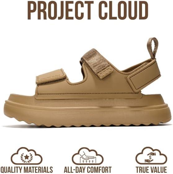 imageProject Cloud Platform Sandals for Women 2025 Memory Foam Insole Lightweight ampamp SlipResistant Womens Sandals Stylish BeachReady Waterproof Women Footwear GoldieLight Brown