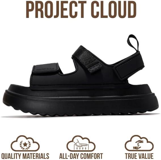 imageProject Cloud Platform Sandals for Women 2025 Memory Foam Insole Lightweight ampamp SlipResistant Womens Sandals Stylish BeachReady Waterproof Women Footwear GoldieBlack