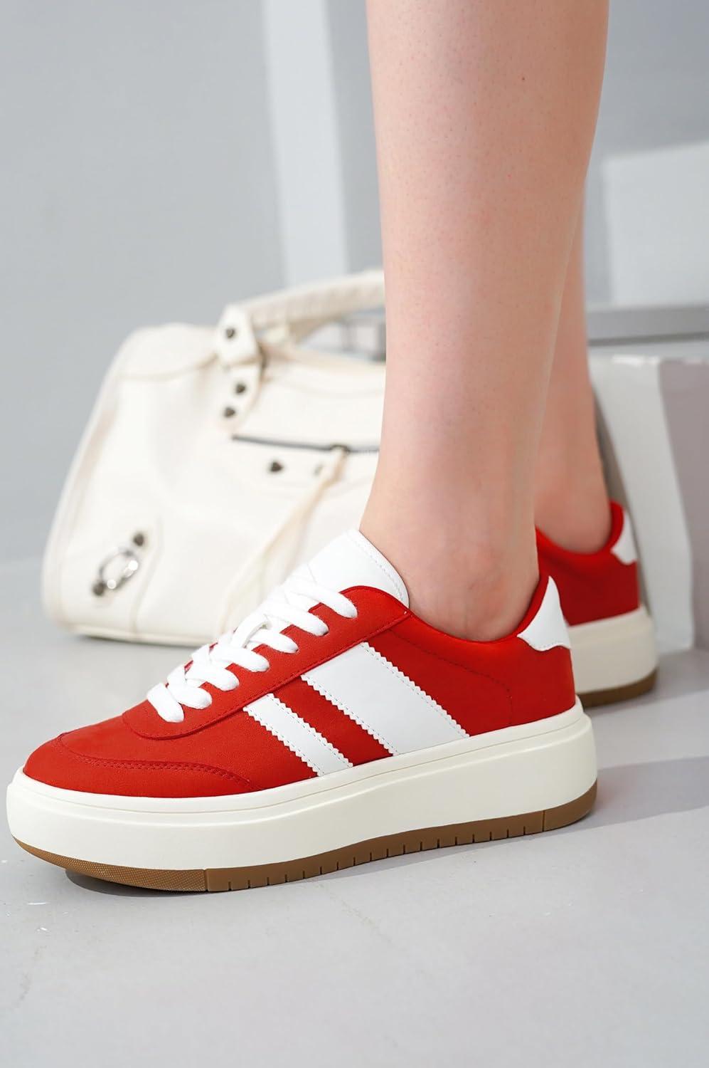 imageProject Cloud Platform Sneakers for Women Lightweight Memory Foam Insole Womens Sneakers NonSlip Fashion Sneakers for Women Footwear Womens Fashion Platform Shoes NitaRed