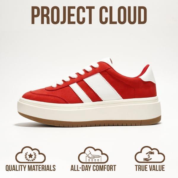 imageProject Cloud Platform Sneakers for Women Lightweight Memory Foam Insole Womens Sneakers NonSlip Fashion Sneakers for Women Footwear Womens Fashion Platform Shoes NitaRed