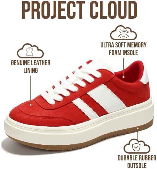 imageProject Cloud Platform Sneakers for Women Lightweight Memory Foam Insole Womens Sneakers NonSlip Fashion Sneakers for Women Footwear Womens Fashion Platform Shoes NitaRed