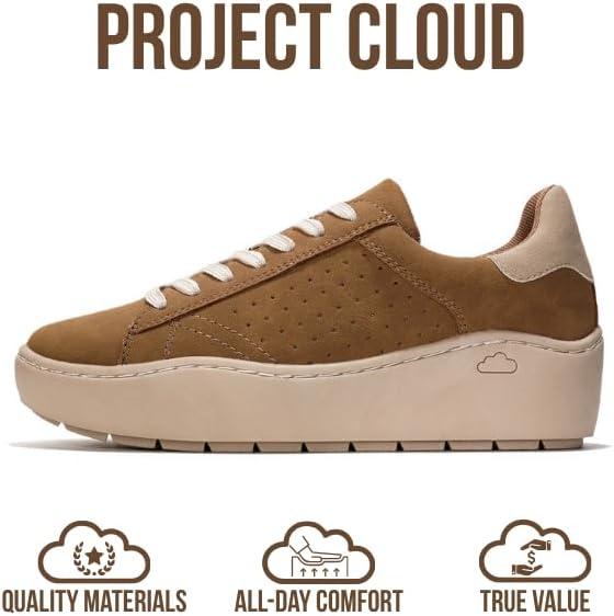 imageProject Cloud Platform Sneakers for Women Lightweight Womens Sneakers with Memory Foam Insole Non Slip LaceUp Womens Shoes Perfect Summer Shoes for Women 2025 BossyTan