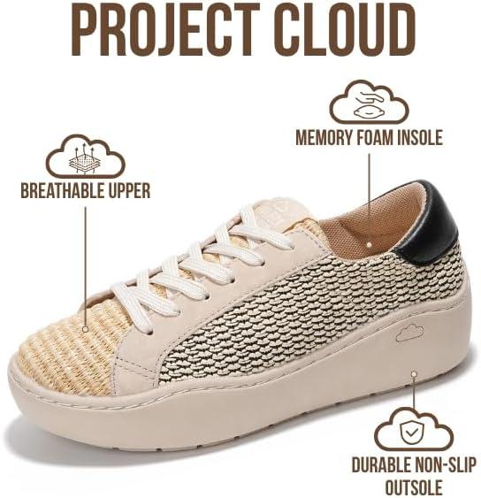 imageProject Cloud Platform Sneakers for Women Lightweight Womens Sneakers with Memory Foam Insole Non Slip LaceUp Womens Shoes Perfect Summer Shoes for Women 2025 BossyRaffia