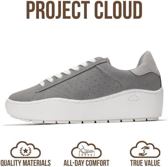 imageProject Cloud Platform Sneakers for Women Lightweight Womens Sneakers with Memory Foam Insole Non Slip LaceUp Womens Shoes Perfect Summer Shoes for Women 2025 BossyLight Grey