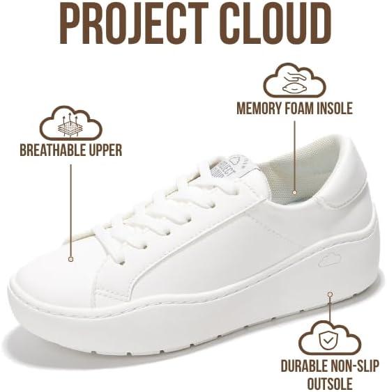 imageProject Cloud Platform Sneakers for Women Lightweight Womens Sneakers with Memory Foam Insole Non Slip LaceUp Womens Shoes Perfect Summer Shoes for Women 2025 BossyWhite