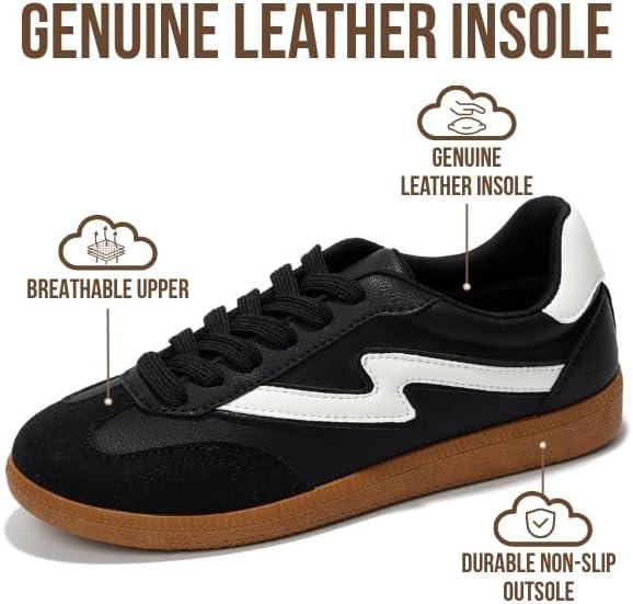 imageProject Cloud Sneakers for Women LaceUp Shoes for Women Trendy Women Sneakers with Memory Foam Insole Womens Fashion Sneakers NonSlip Womens Shoes IritaBlack