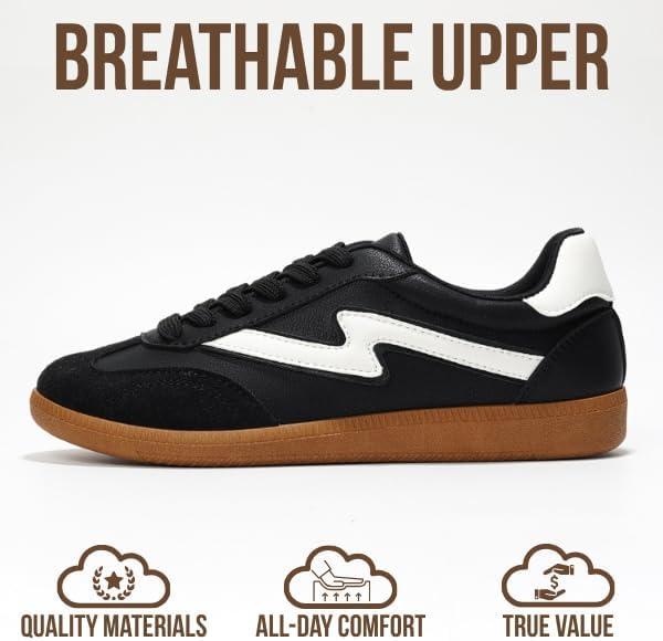 imageProject Cloud Sneakers for Women LaceUp Shoes for Women Trendy Women Sneakers with Memory Foam Insole Womens Fashion Sneakers NonSlip Womens Shoes IritaBlack