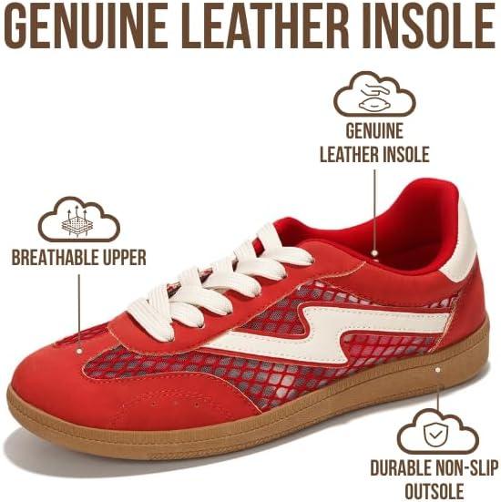 imageProject Cloud Sneakers for Women LaceUp Shoes for Women Trendy Women Sneakers with Memory Foam Insole Womens Fashion Sneakers NonSlip Womens Shoes IritaRed Mesh