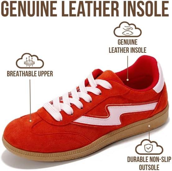 imageProject Cloud Sneakers for Women LaceUp Shoes for Women Trendy Women Sneakers with Memory Foam Insole Womens Fashion Sneakers NonSlip Womens Shoes IritaRed Microsuede