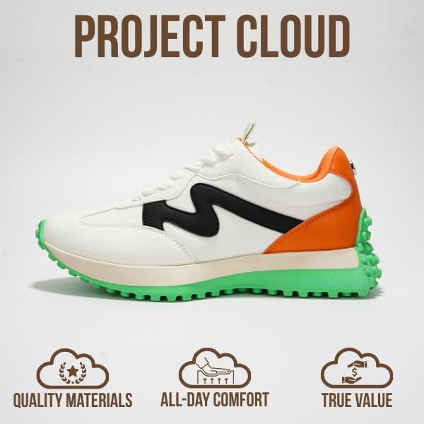 imageProject Cloud Trendy Sneakers for Women Memory Foam and NonSlip Comfortable Casual Ladies Shoes for Womens Fashion Sneakers Lightweight Laceup Shoes LeccoMulticolor