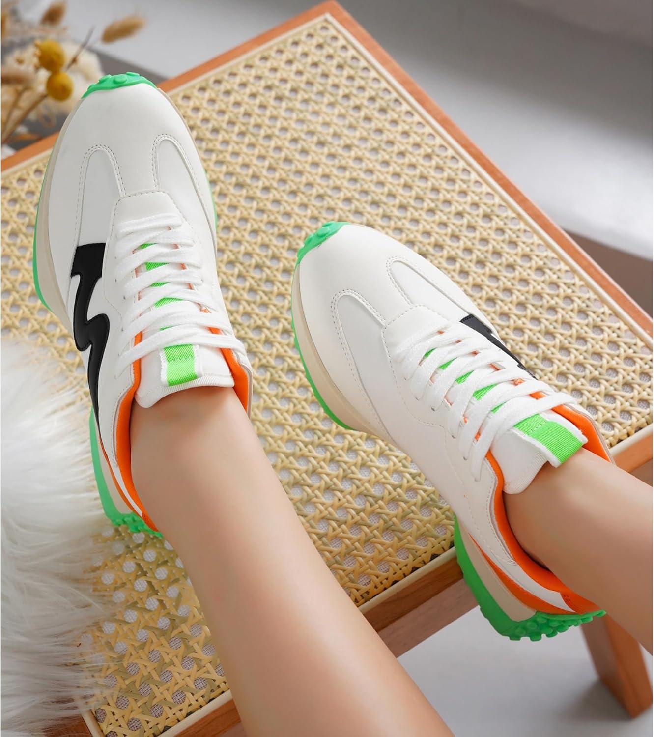imageProject Cloud Trendy Sneakers for Women Memory Foam and NonSlip Comfortable Casual Ladies Shoes for Womens Fashion Sneakers Lightweight Laceup Shoes LeccoMulticolor