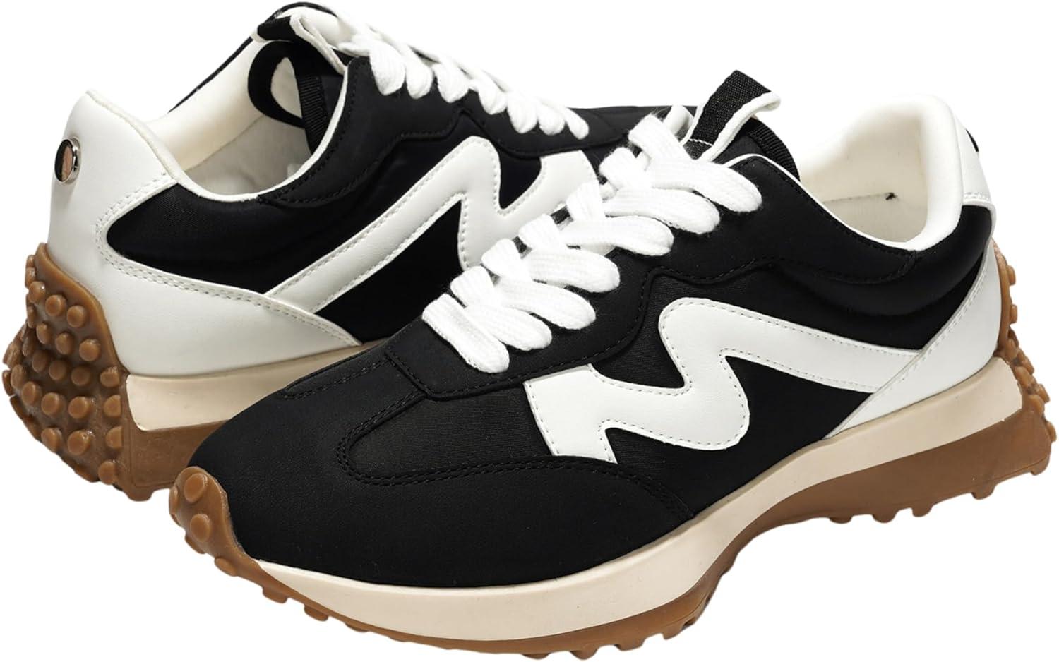 imageProject Cloud Trendy Sneakers for Women Memory Foam and NonSlip Comfortable Casual Ladies Shoes for Womens Fashion Sneakers Lightweight Laceup Shoes LeccoBlack