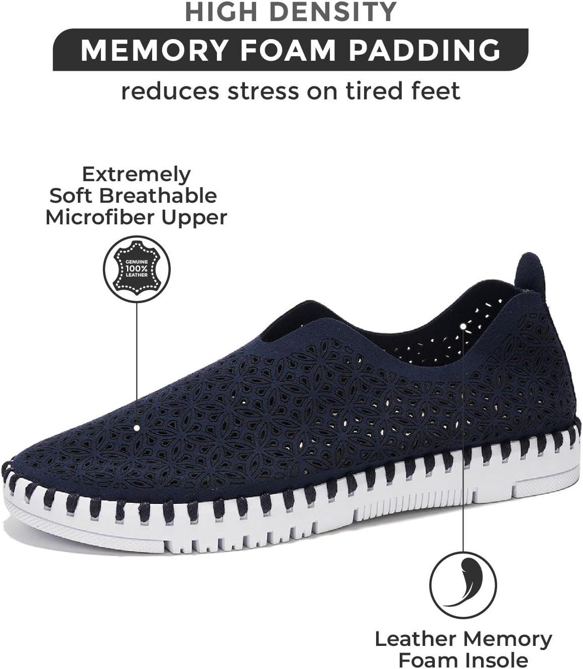 imageProject Cloud Womens Shoes Lightweight Summer Loafers for Women with Memory Foam Insole Breathable Womens Loafers Perfect Summer Shoes for Women 2025 RoseNavy